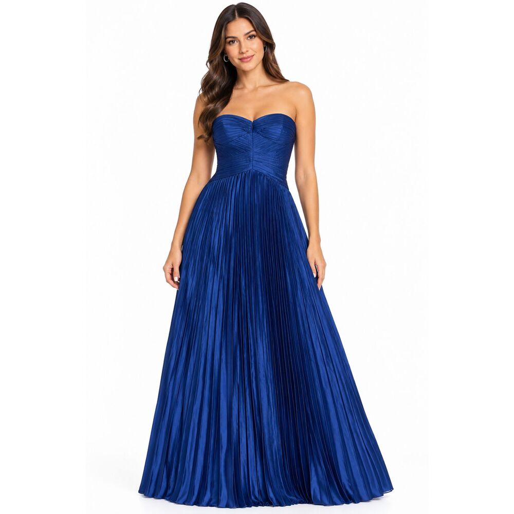 Lulus Royal Blue Strapless Pleated Bustier Dress Size M New